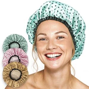 GORRO DE DUCHA DOBLE FUNDA DISEÑO MOTAS COLORES SURTIDOS