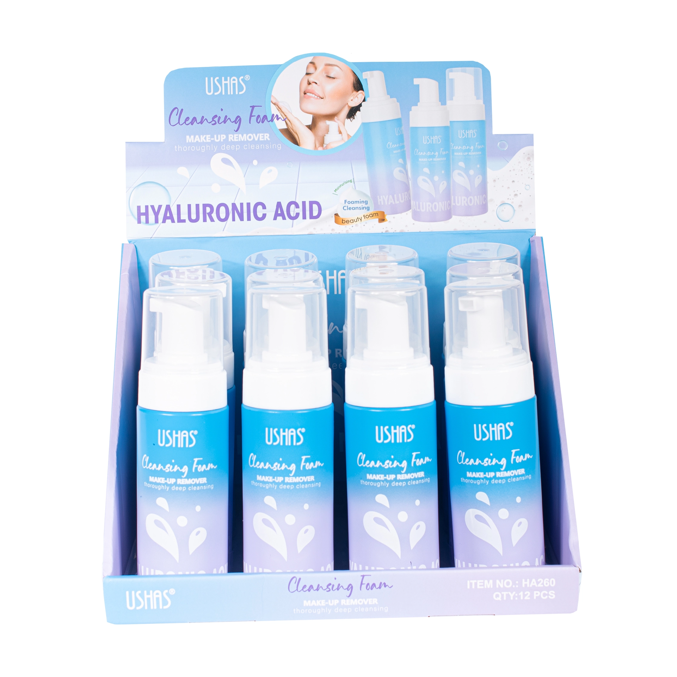 LIMPIADOR FACIAL REMOVEDOR DE MAQUILLAJE ACIDO HIALURONIC - USHAS