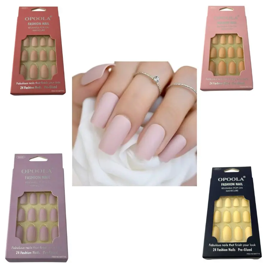 OPOOLA NA7716 SET DE 24 UÑAS POSTIZAS REUTILIZABLES