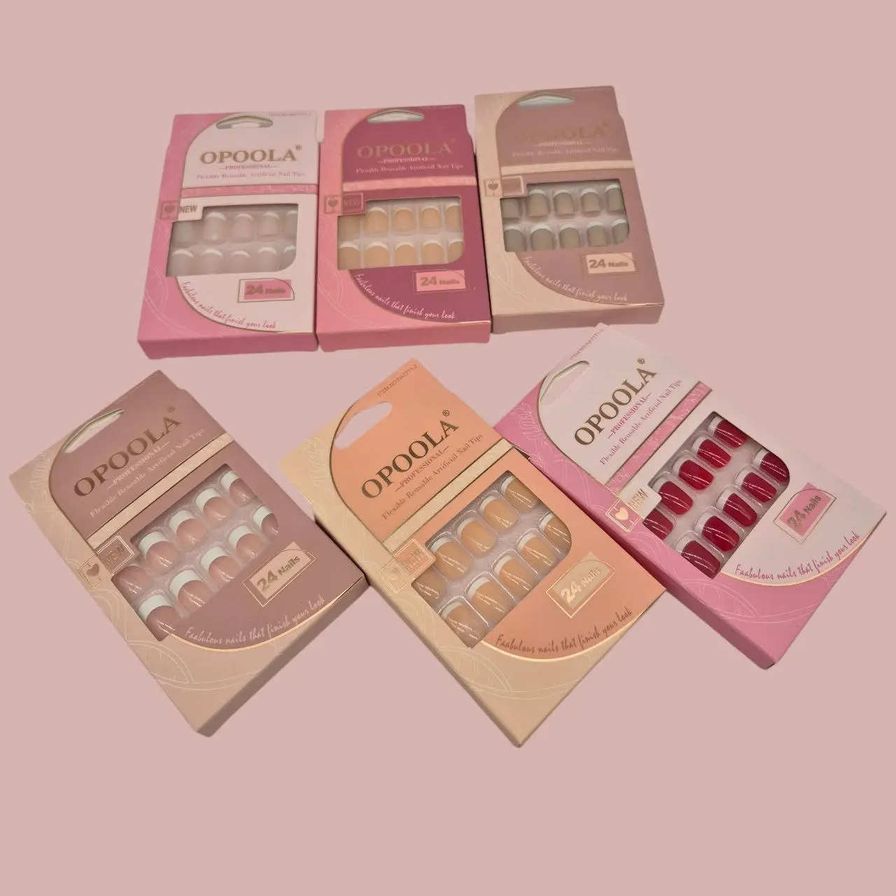 OPOOLA NA7771 SET DE 24 UÑAS POSTIZAS+PEG+LIMA