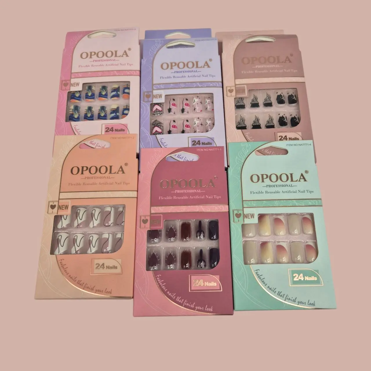 SET DE 24 UÑAS POSTIZAS+PEG+LIMA - OPOOLA NA7771