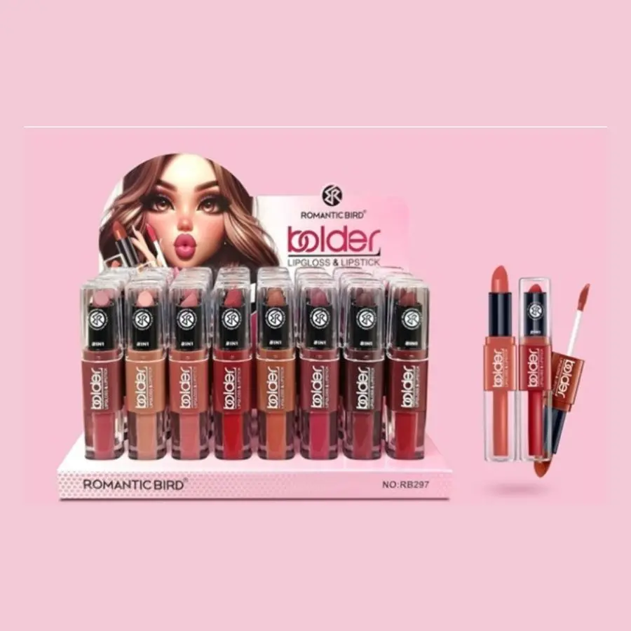 LABIAL LIQUIDO & EN BARRA 2EN1 RB297 TONO OSCURO - ROMANTIC BIRD