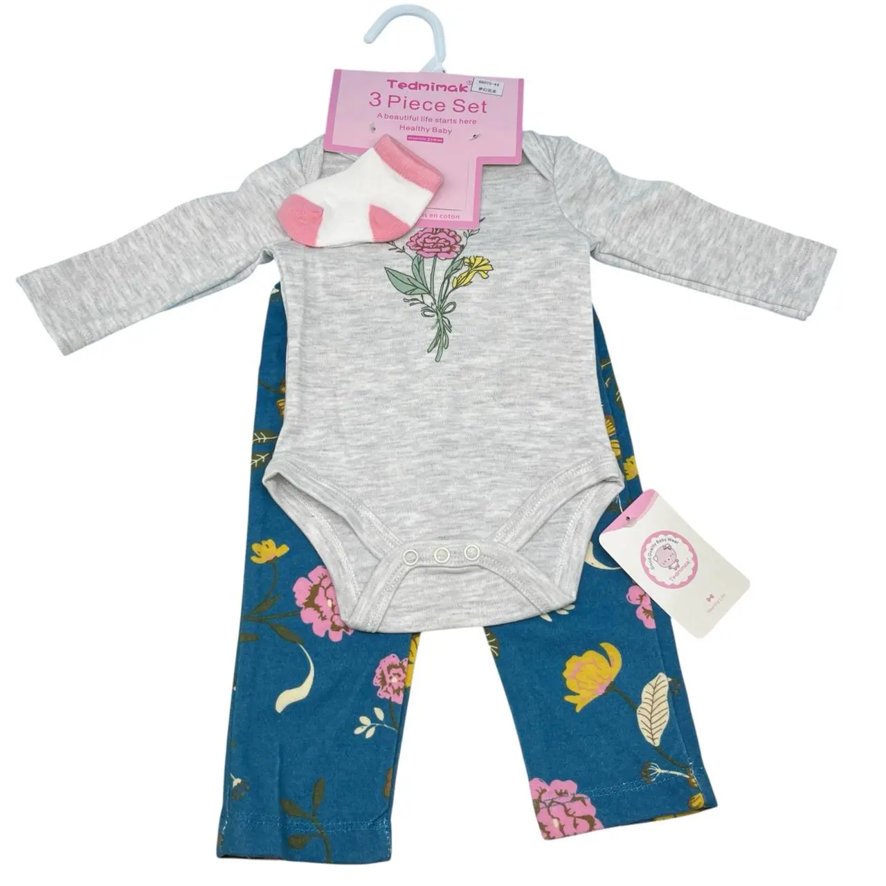 SET 3PCS BODY MANGA LARGA+PANTALONCITO+MEDIA - TEDMIMAK