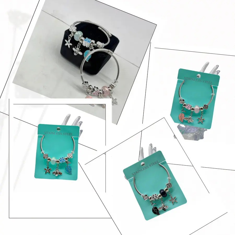 PULSERA P/DAMA AJUSTABLE DISEÑO HOJAS – STAINLESS STEEL