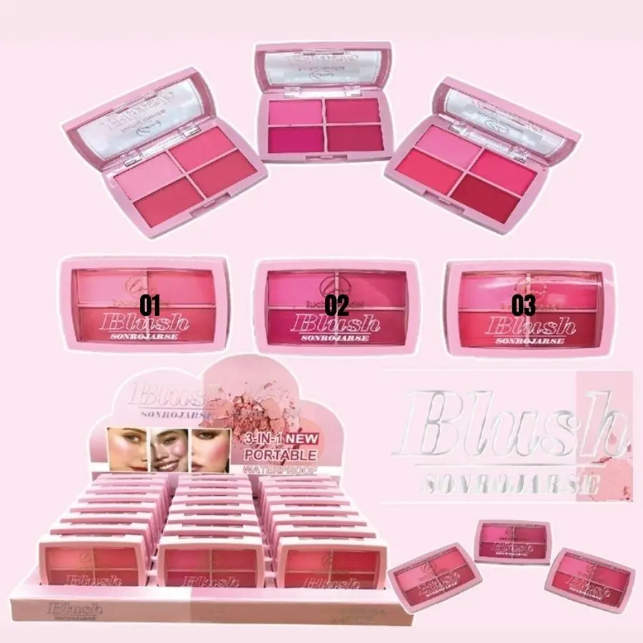 RUBOR EN POLVO DE 4 COLORES ME6015A - LUCKY MODEL