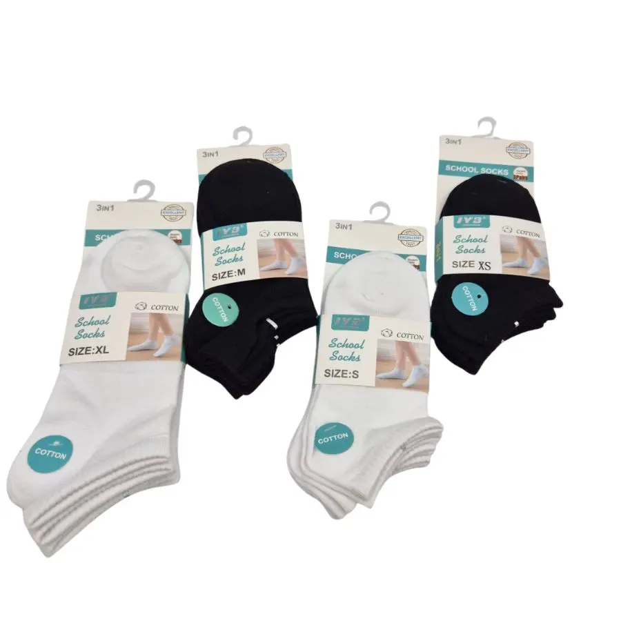 IYB SOQUETE SOCKS COTTON MEDIA INFANTIL COLOR LISO 3PCS