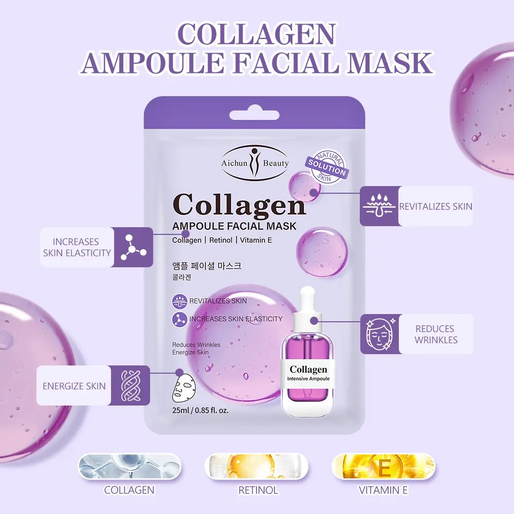 AMPOLLA MASCARILLA FACIAL DE COLÁGENO 25ML AC3382 - AICHUN - Imagen 2