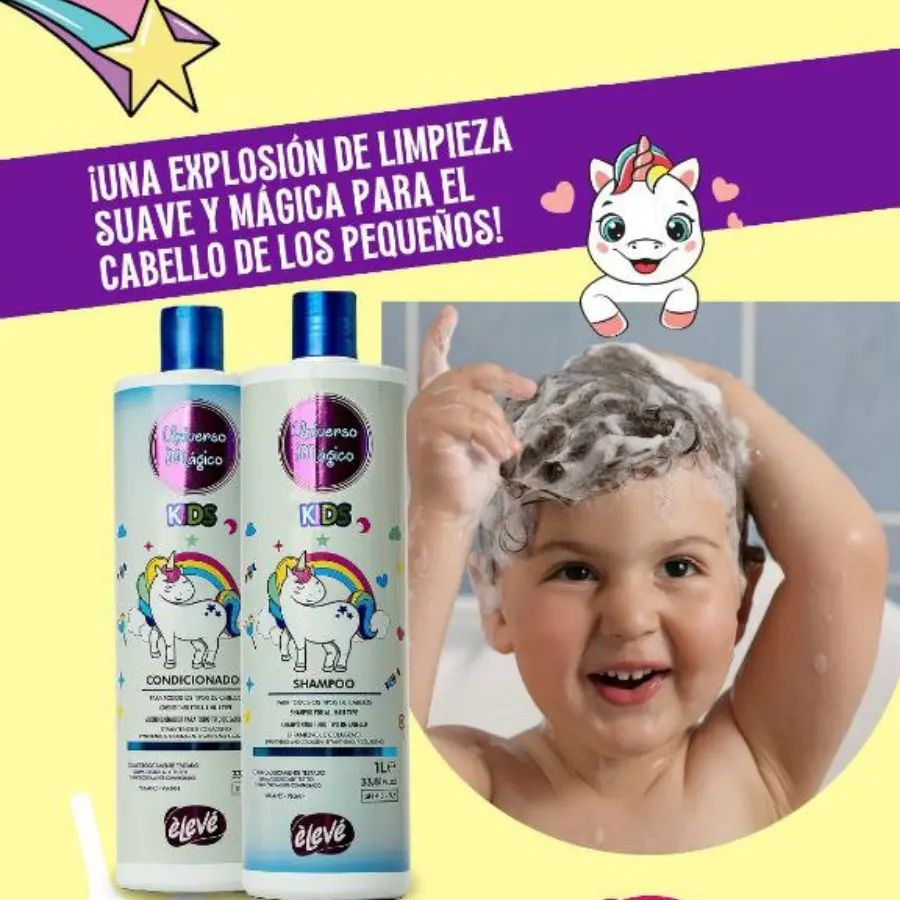 KIT SHAMPOO Y ACONDICIONADOR UNICORNIO MAGICO 1L KIDS- ELEVE