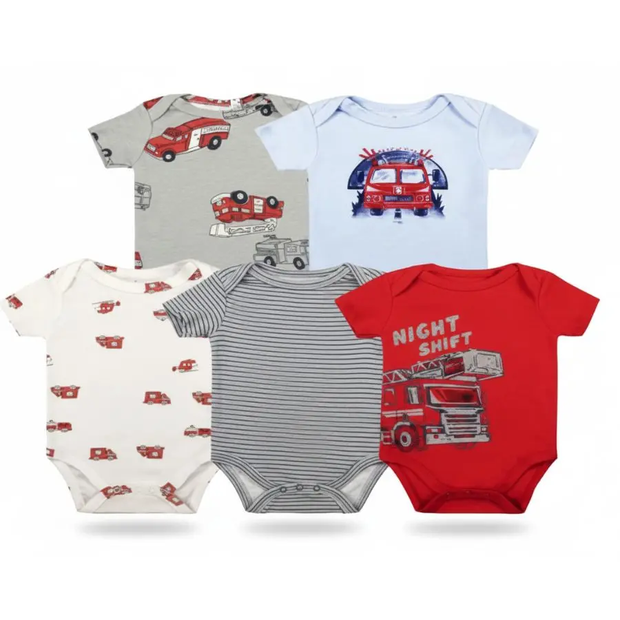 BODY P/BEBE MANGA CORTA 5PCS DISEÑO NENE NIGHT SHIFT – TEDMIMAK