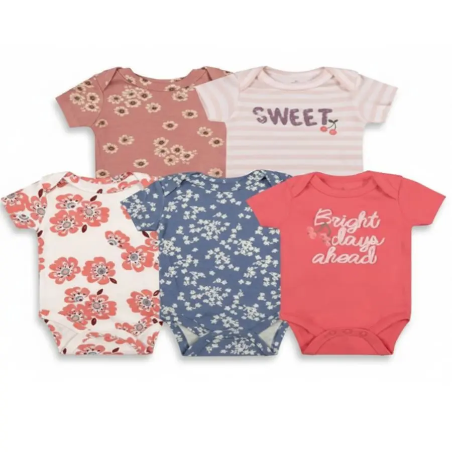 BODY P/BEBE MANGA CORTA 5PCS DISEÑO CEREZA – TEDMIMAK